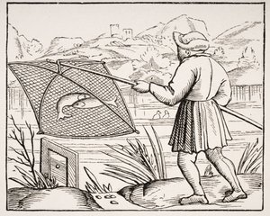 池の漁師は、「コスモグラフィーユニバーセル」1549年の木版画の後、ポールラクロア（1806-84）による「ルモヤンエイジエラルネサンス」から1847年に出版されました。